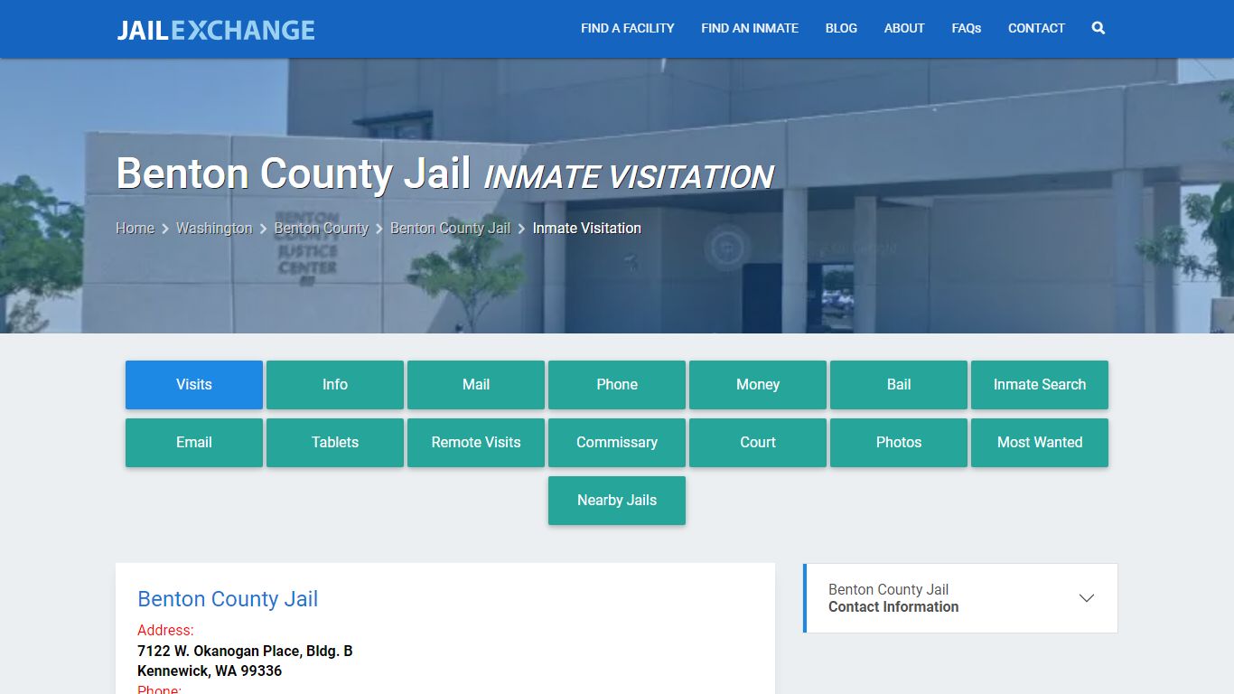 Inmate Visitation - Benton County Jail, WA - Jail Exchange
