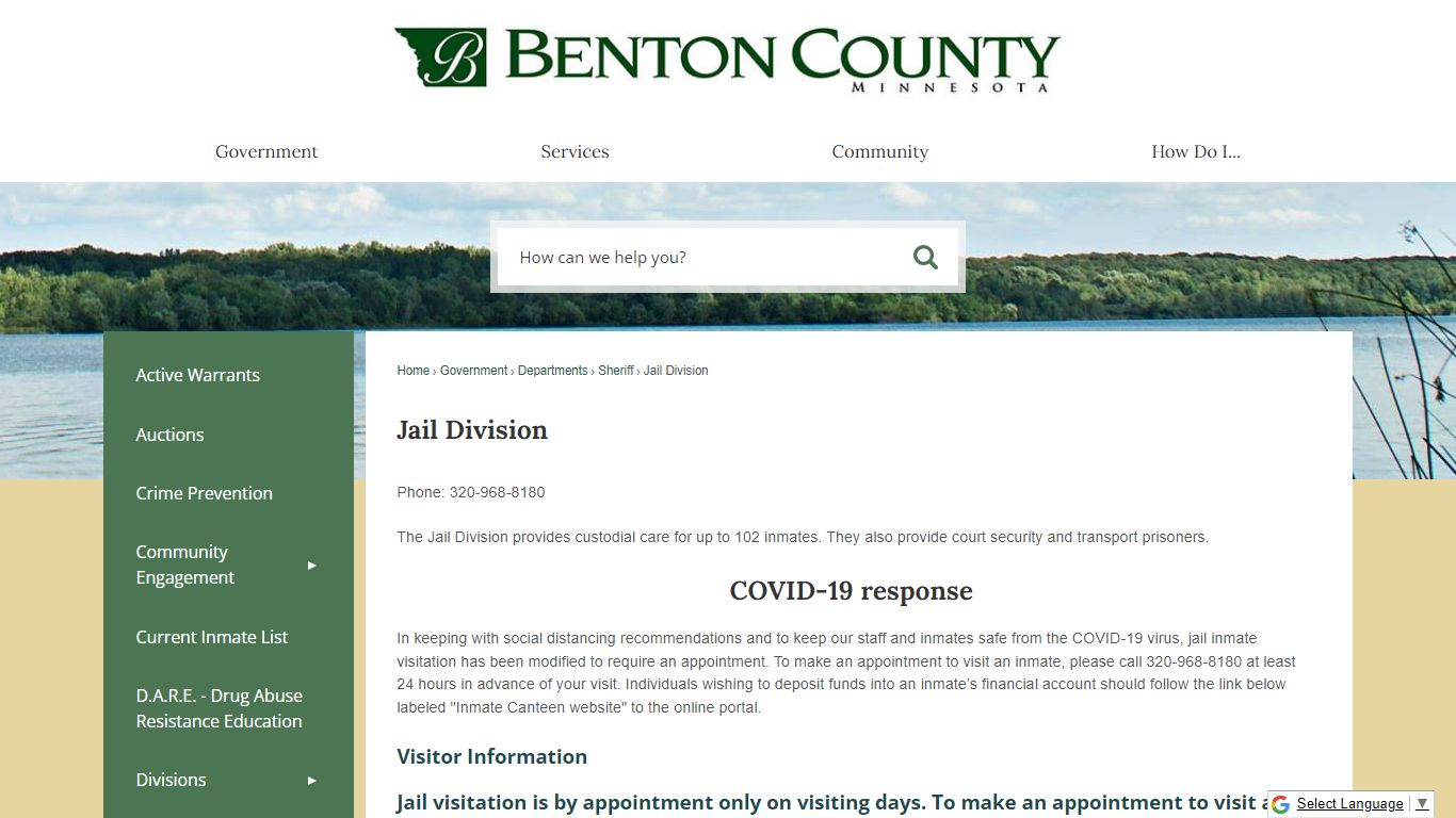 Jail Division | Benton County, MN